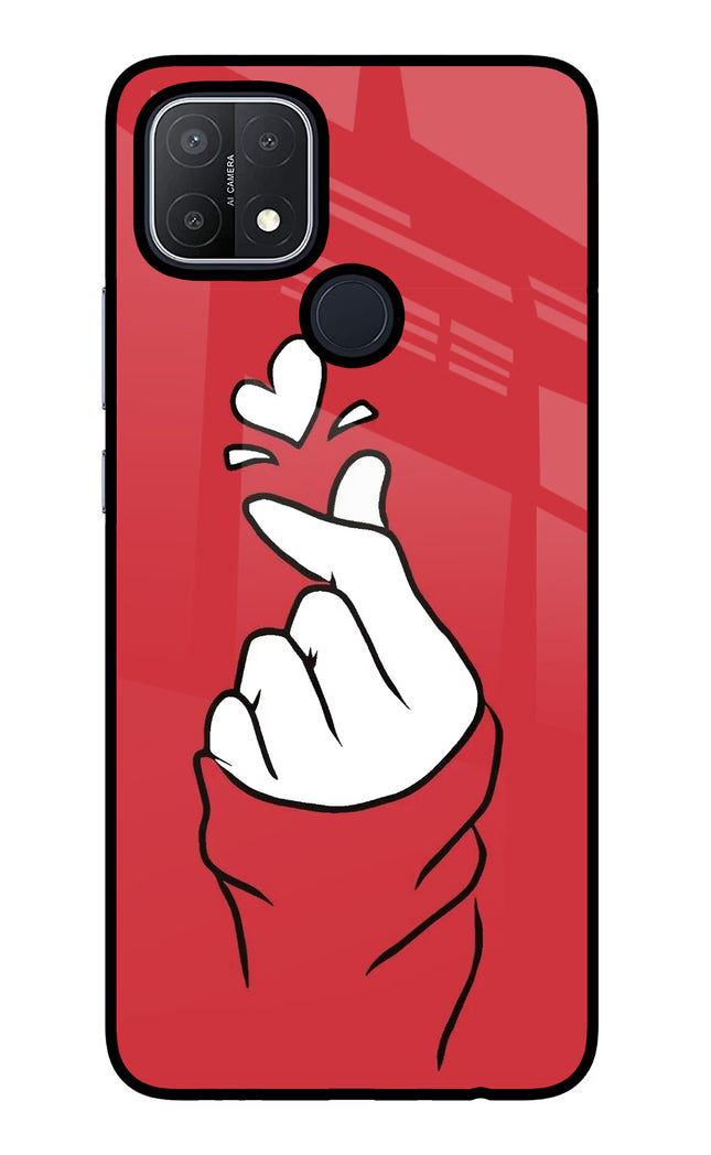 Korean Love Sign Oppo A15/A15s Glass Case Back Cover by Casekaro