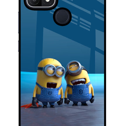 Minion Laughing Oppo A15/A15s Glass Case Back Cover by Casekaro
