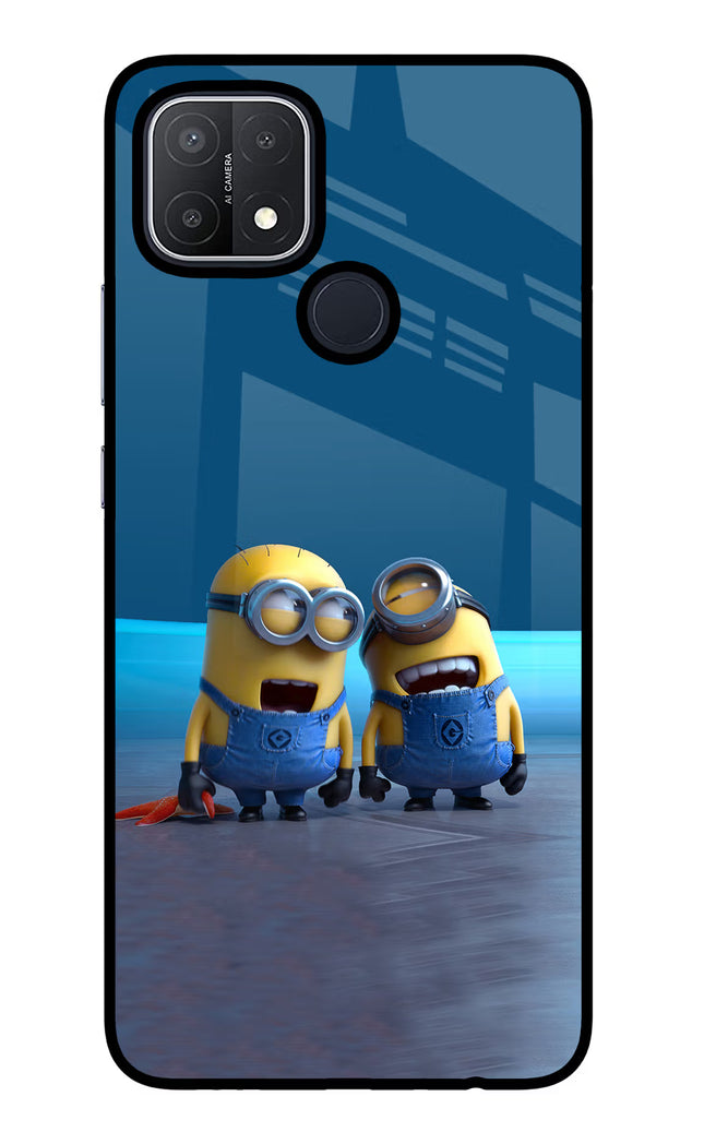 Minion Laughing Oppo A15/A15s Glass Case Back Cover by Casekaro