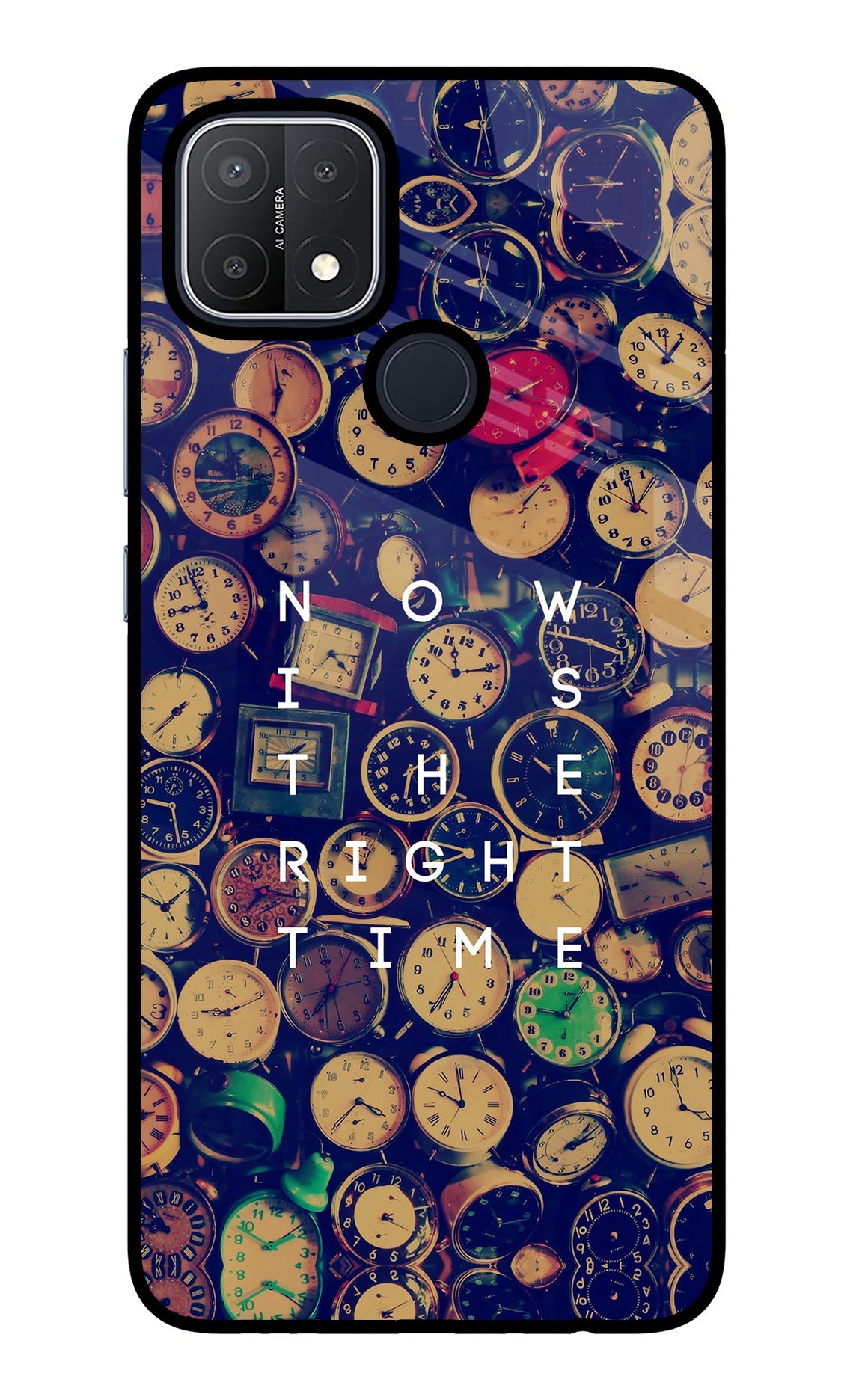 Now is the Right Time Quote Oppo A15/A15s Glass Case
