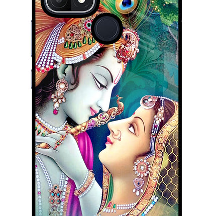 Lord Radha Krishna Oppo A15/A15s Glass Case Back Cover by Casekaro