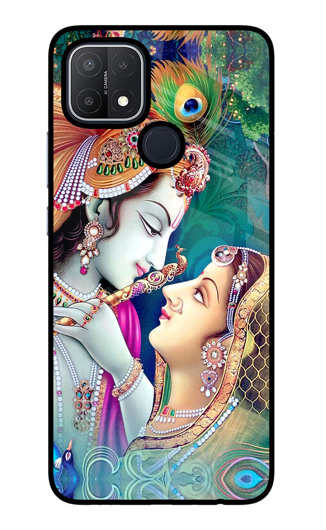 Lord Radha Krishna Oppo A15/A15s Glass Case Back Cover by Casekaro