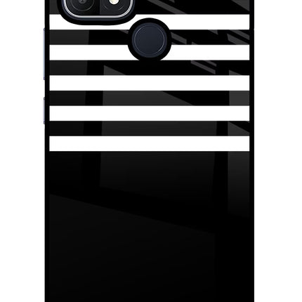 Black and White Print Oppo A15/A15s Glass Case