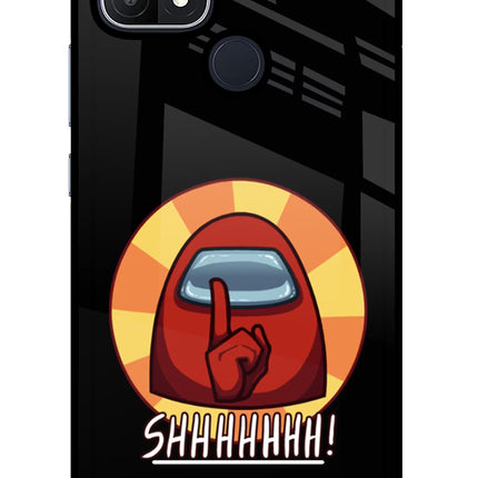 Among Us Shhh! Oppo A15/A15s Glass Case Back Cover by Casekaro
