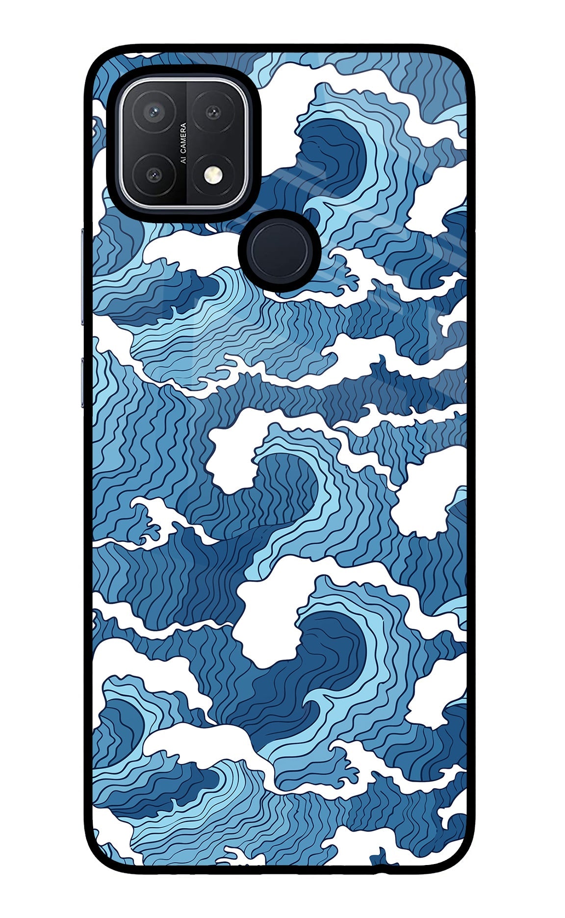 Blue Waves Oppo A15/A15s Glass Case