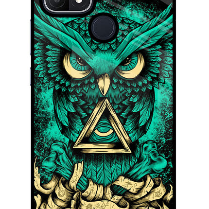 Green Owl Oppo A15/A15s Glass Case
