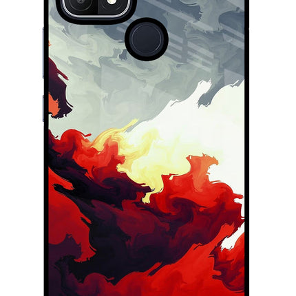 Fire Cloud Oppo A15/A15s Glass Case Back Cover by Casekaro