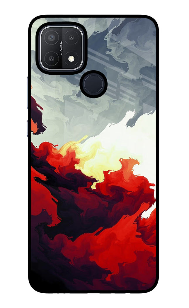 Fire Cloud Oppo A15/A15s Glass Case Back Cover by Casekaro