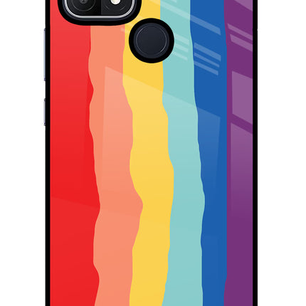 Rainbow Oppo A15/A15s Glass Case Back Cover by Casekaro