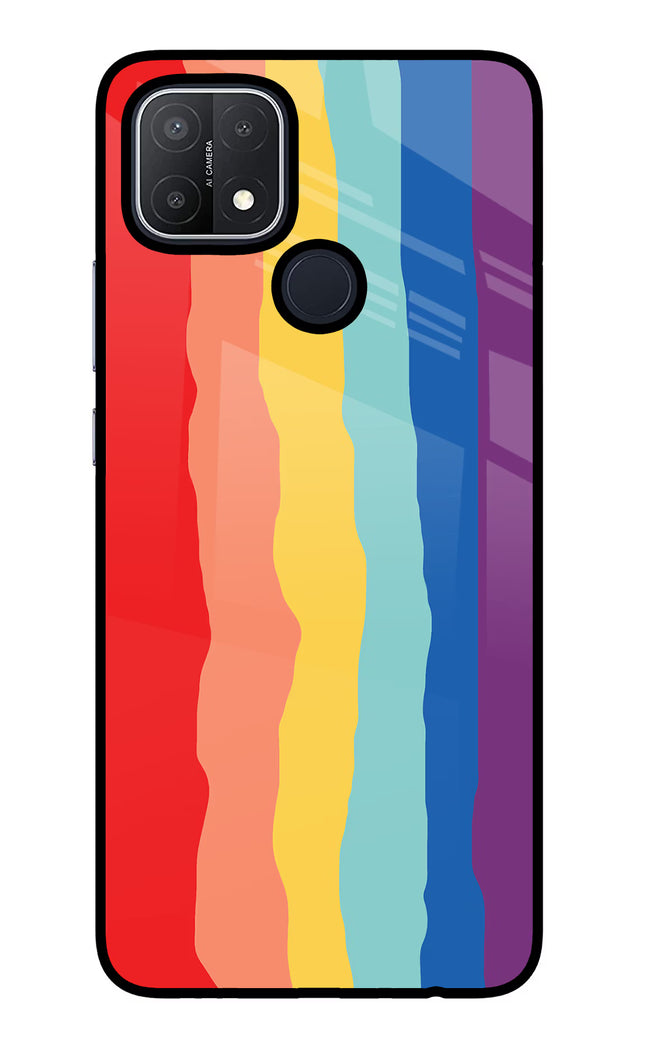 Rainbow Oppo A15/A15s Glass Case Back Cover by Casekaro