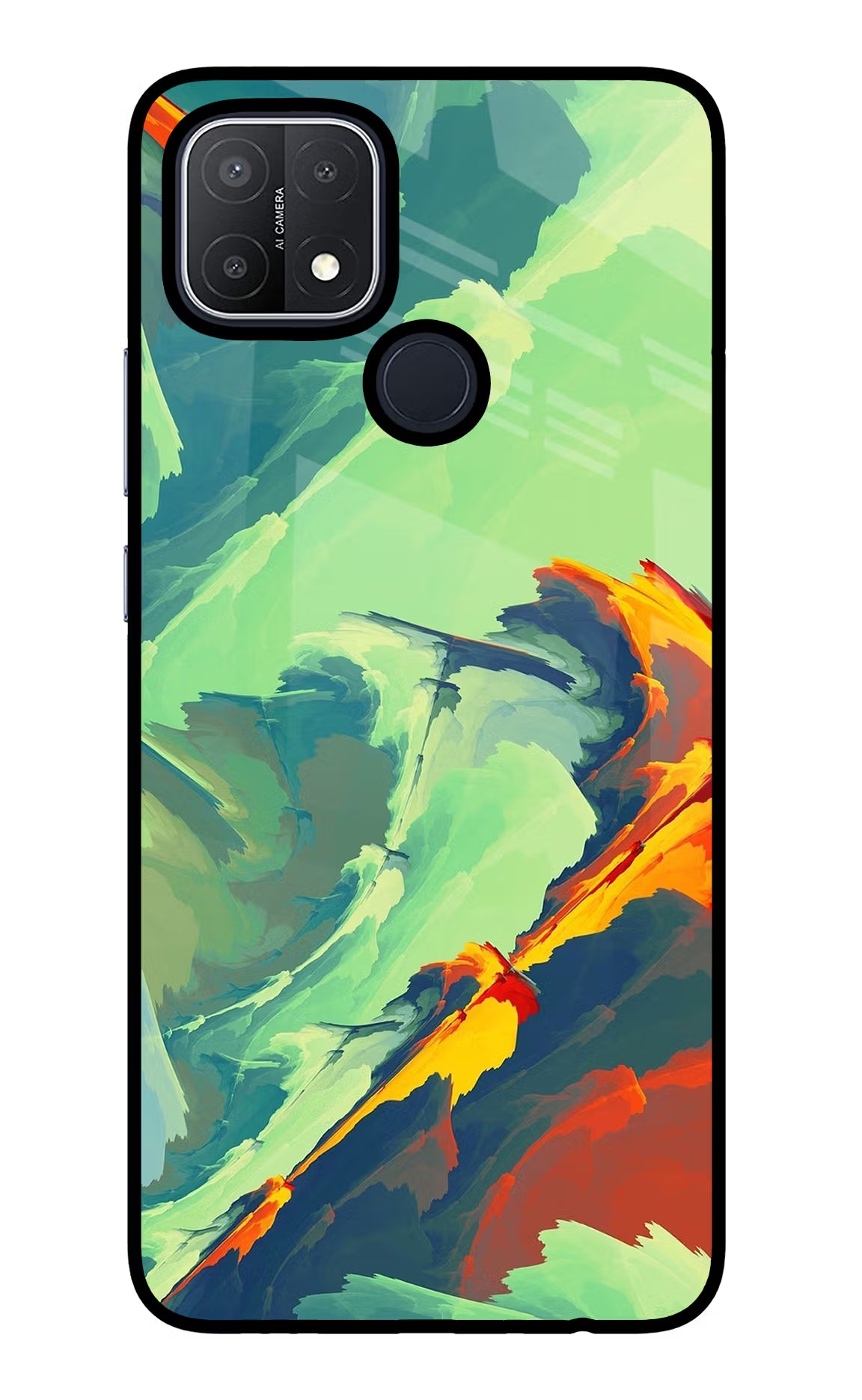 Paint Art Oppo A15/A15s Glass Case Back Cover by Casekaro