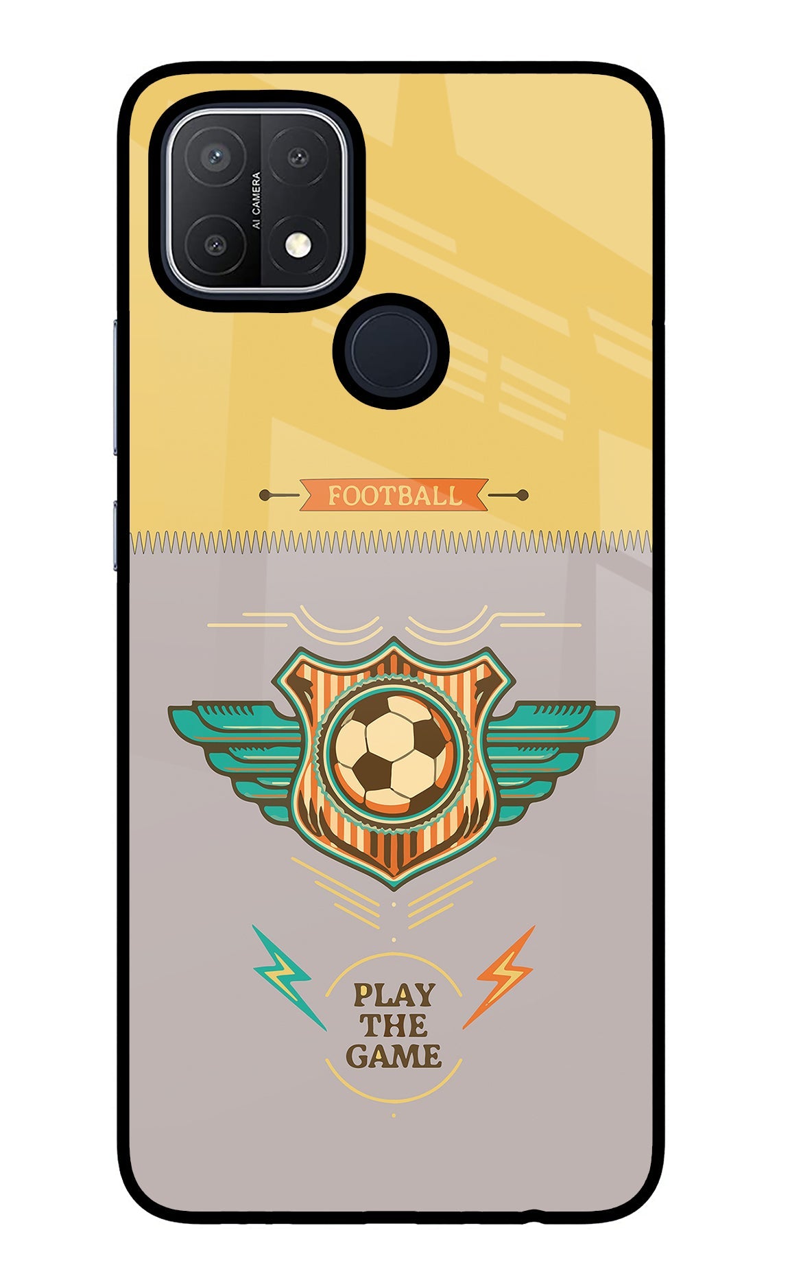 Football Oppo A15/A15s Glass Case