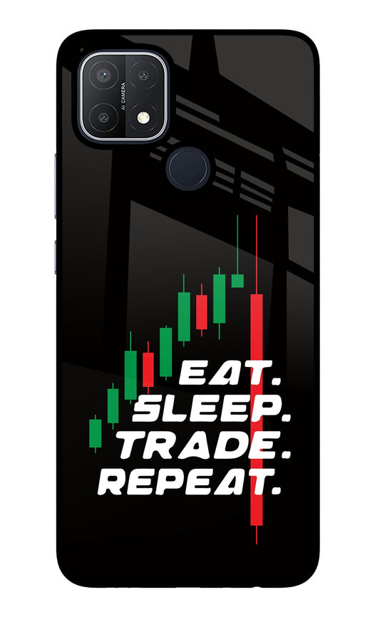 Eat Sleep Trade Repeat Oppo A15/A15s Glass Case