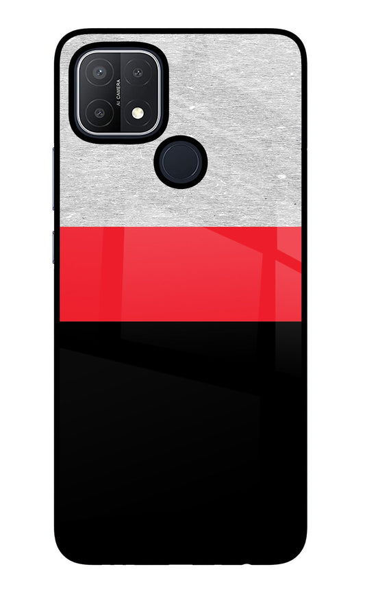 Tri Color Pattern Oppo A15/A15s Glass Case