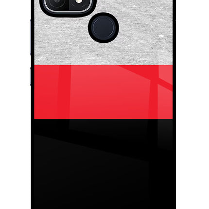 Tri Color Pattern Oppo A15/A15s Glass Case Back Cover by Casekaro