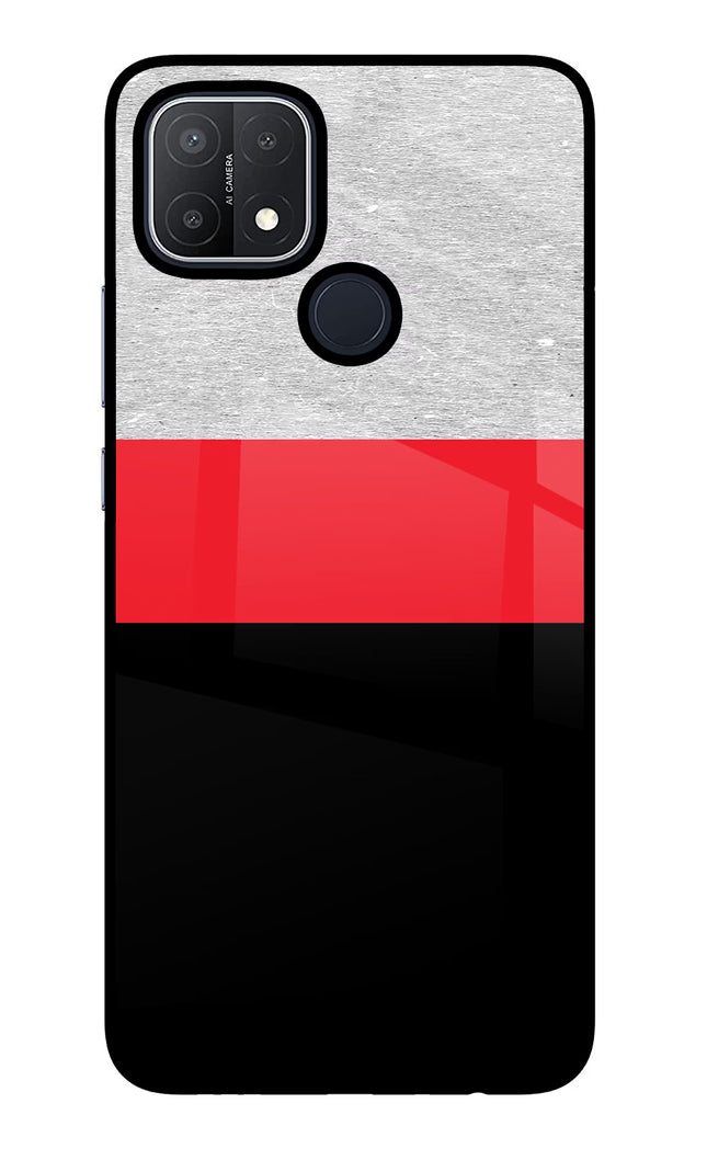 Tri Color Pattern Oppo A15/A15s Glass Case Back Cover by Casekaro