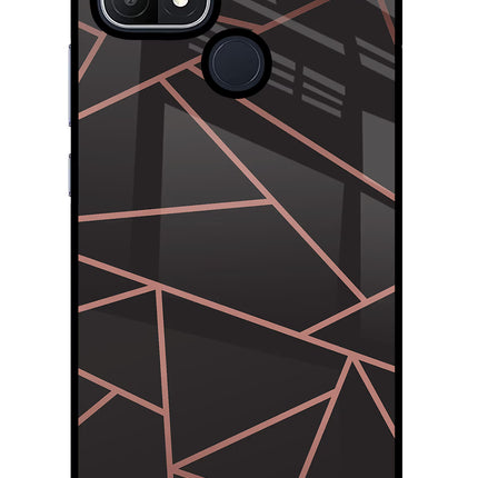 Geometric Pattern Oppo A15/A15s Glass Case Back Cover by Casekaro