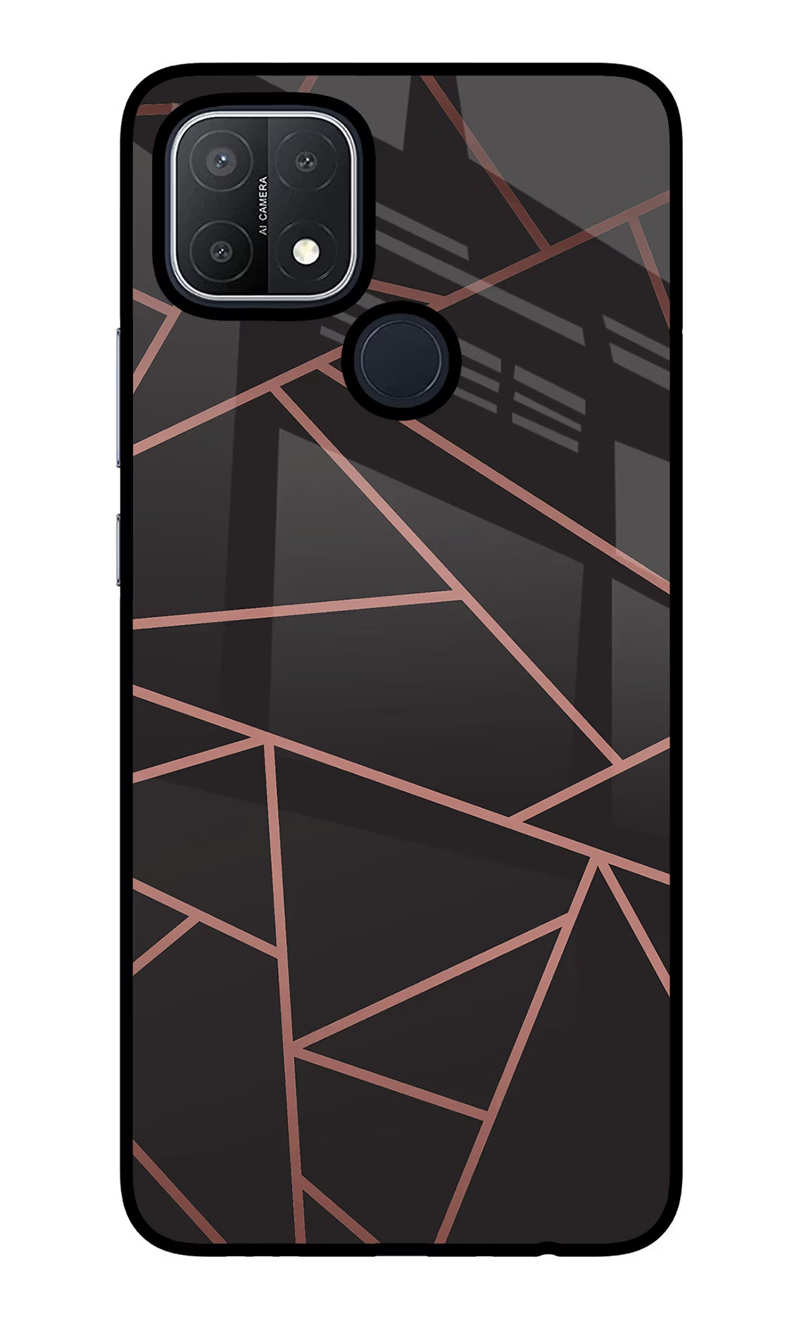 Geometric Pattern Oppo A15/A15s Glass Case Back Cover by Casekaro