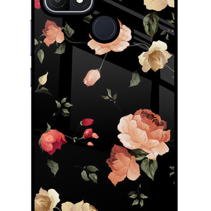 Flowers Oppo A15/A15s Glass Case Back Cover by Casekaro