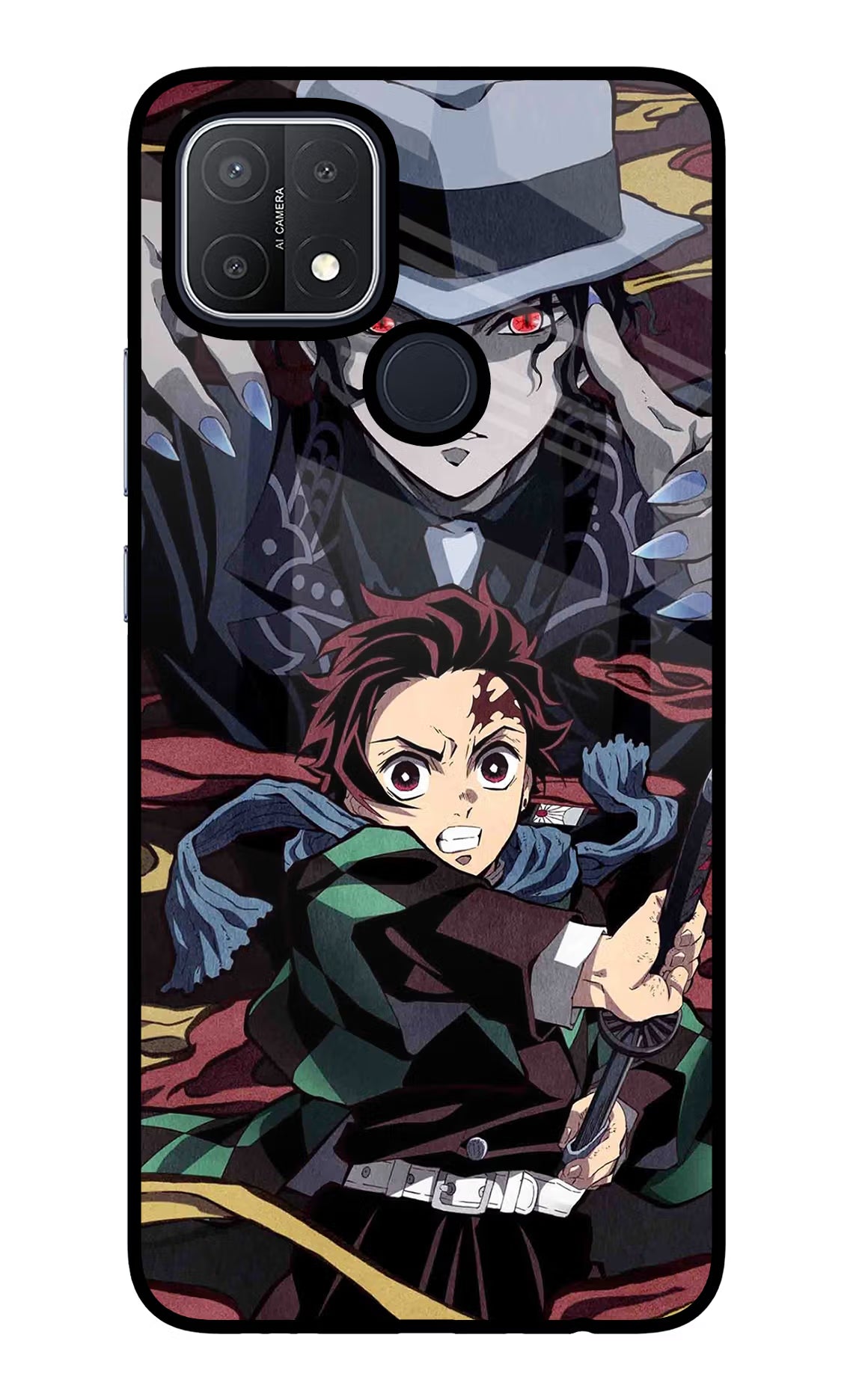 Demon Slayer Oppo A15/A15s Glass Case Back Cover by Casekaro