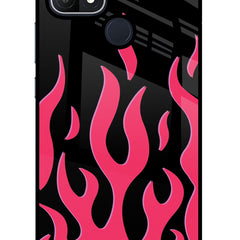 Fire Flames Oppo A15/A15s Glass Case