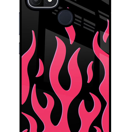 Fire Flames Oppo A15/A15s Glass Case