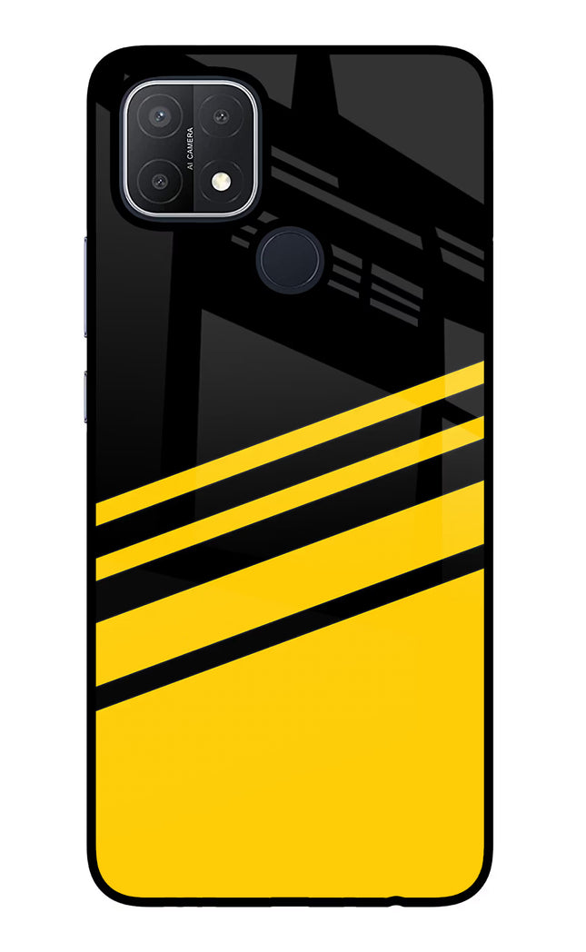 Yellow Shades Oppo A15/A15s Glass Case Back Cover by Casekaro