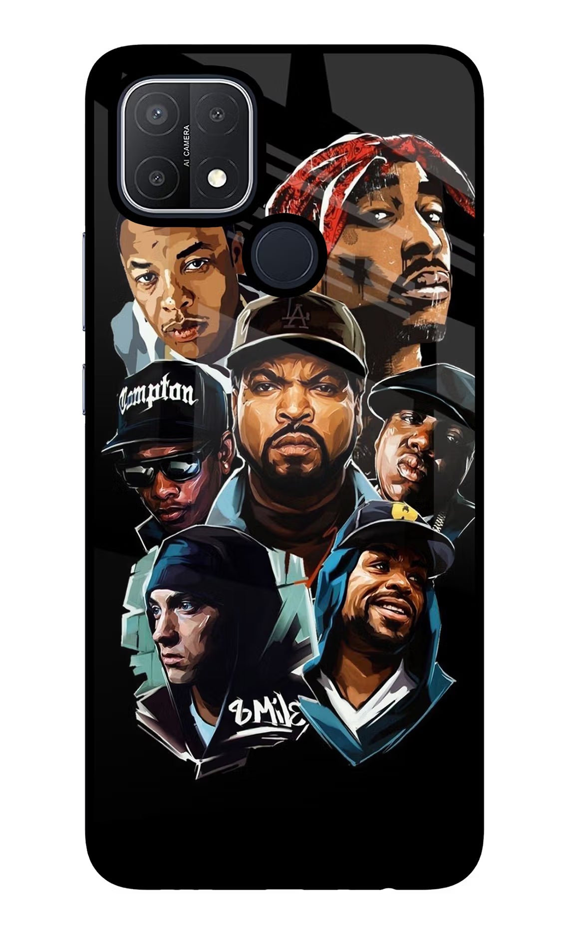Rappers Oppo A15/A15s Glass Case Back Cover by Casekaro