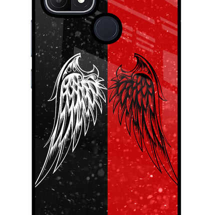 Wings Oppo A15/A15s Glass Case Back Cover by Casekaro
