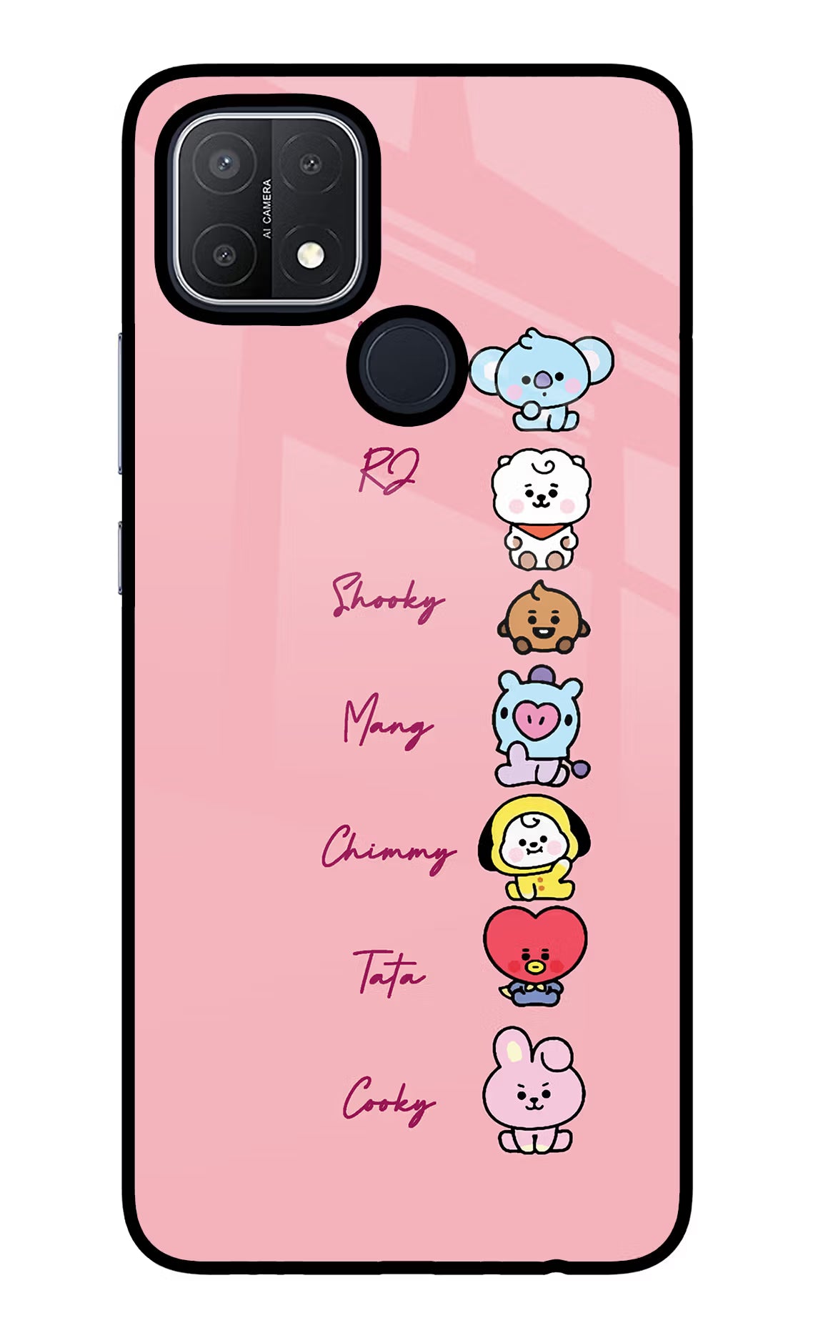 BTS names Oppo A15/A15s Glass Case Back Cover by Casekaro