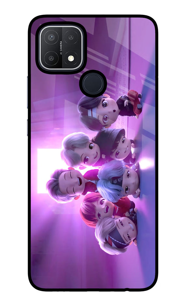 BTS Chibi Oppo A15/A15s Glass Case Back Cover by Casekaro
