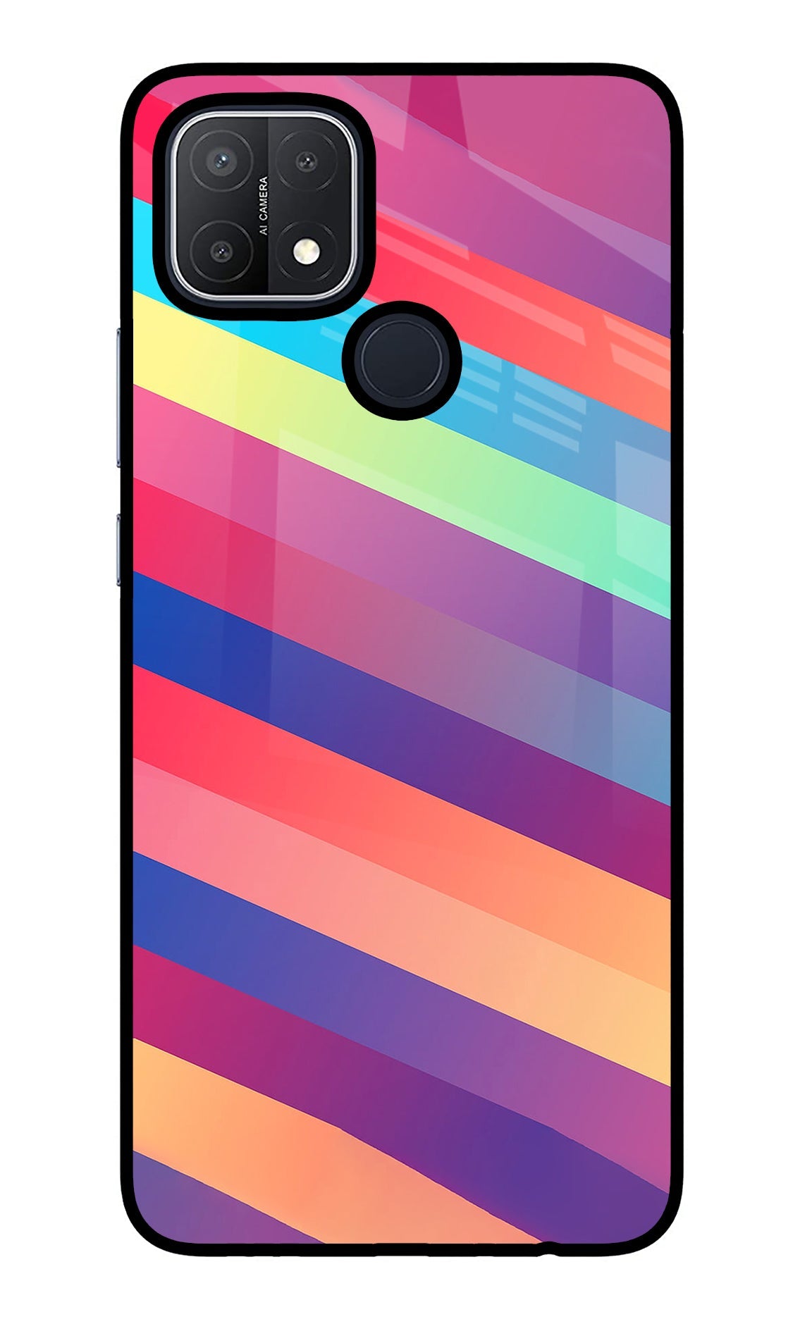 Stripes color Oppo A15/A15s Glass Case