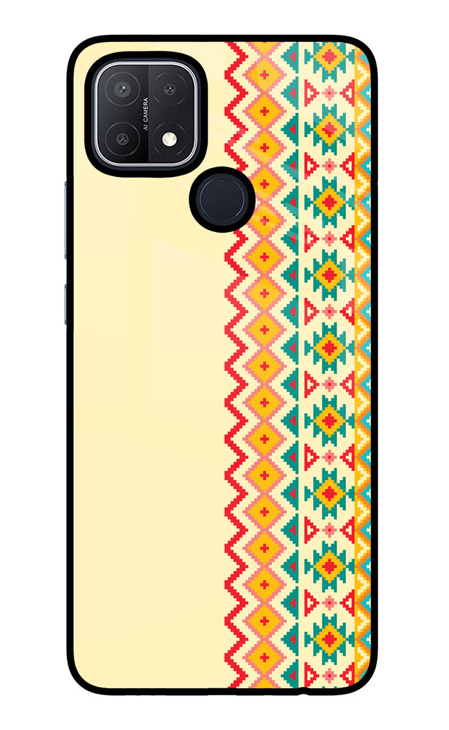 Ethnic Seamless Oppo A15/A15s Glass Case Back Cover by Casekaro