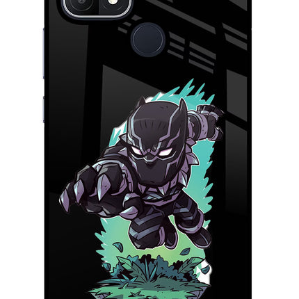 Black Panther Oppo A15/A15s Glass Case Back Cover by Casekaro
