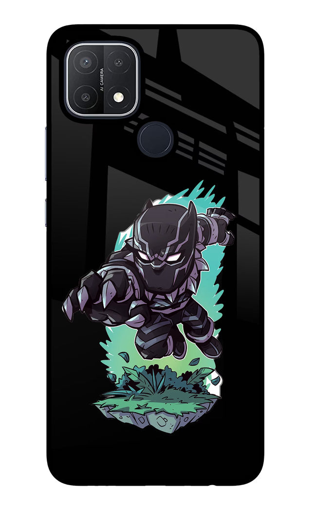 Black Panther Oppo A15/A15s Glass Case Back Cover by Casekaro