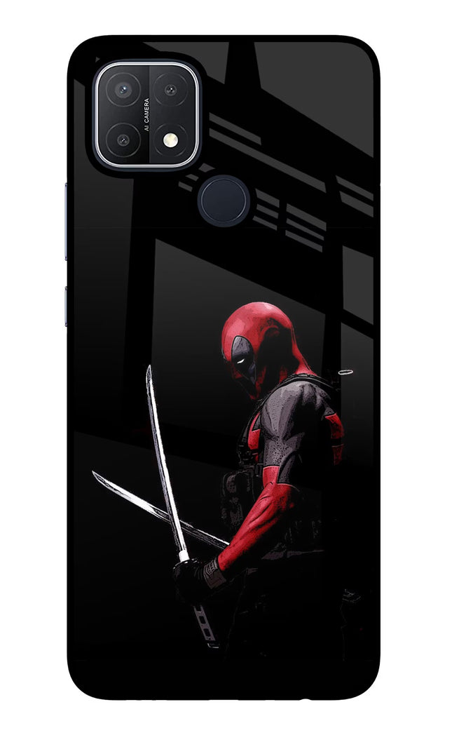 Deadpool Oppo A15/A15s Glass Case Back Cover by Casekaro