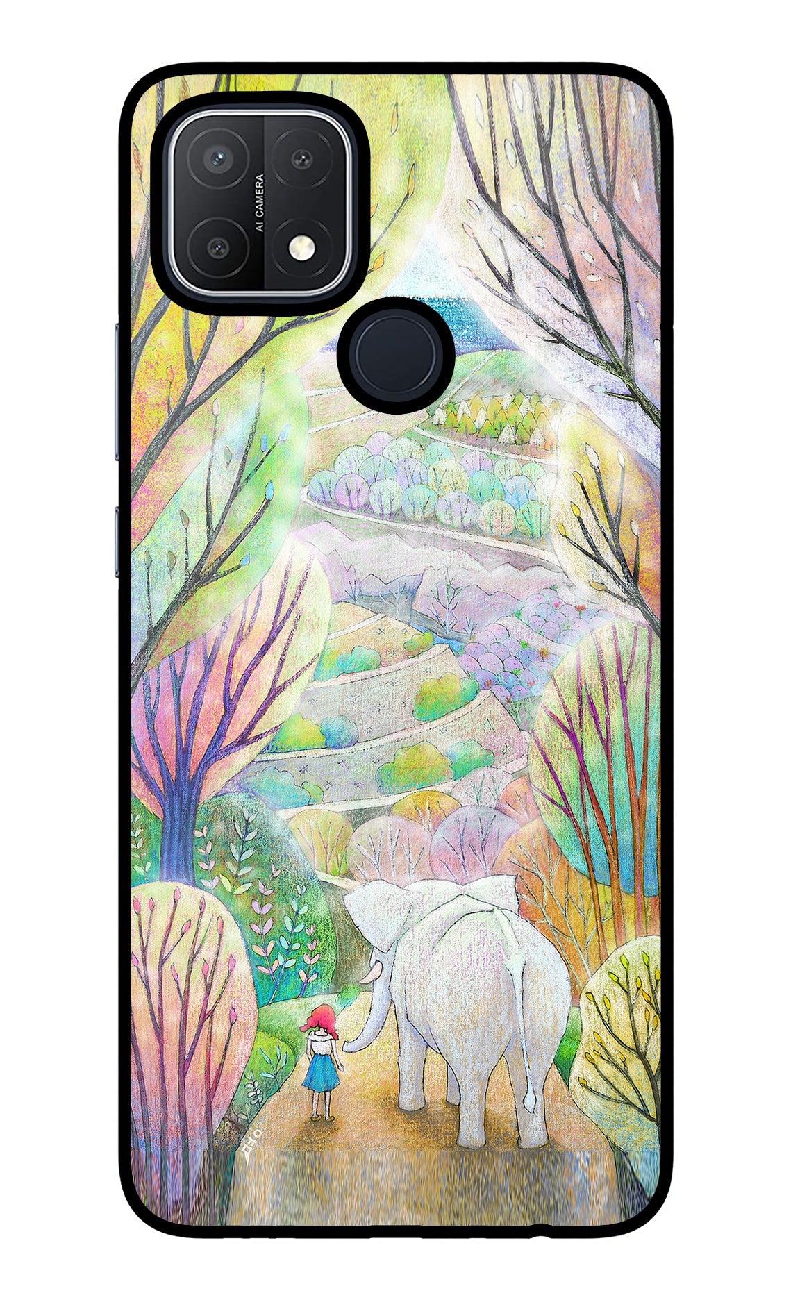 Nature Painting Oppo A15/A15s Glass Case