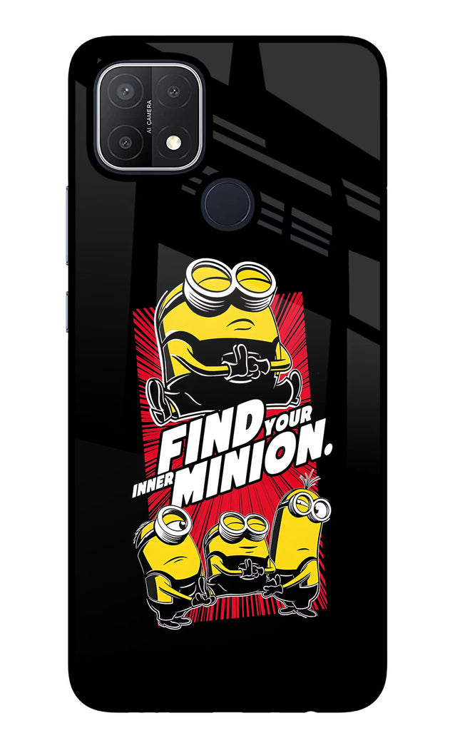 Find your inner Minion Oppo A15/A15s Glass Case Back Cover by Casekaro