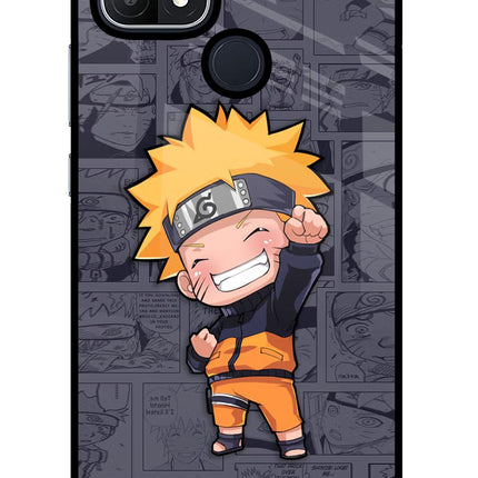 Chota Naruto Oppo A15/A15s Glass Case Back Cover by Casekaro