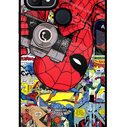 Spider Man Oppo A15/A15s Glass Case Back Cover by Casekaro
