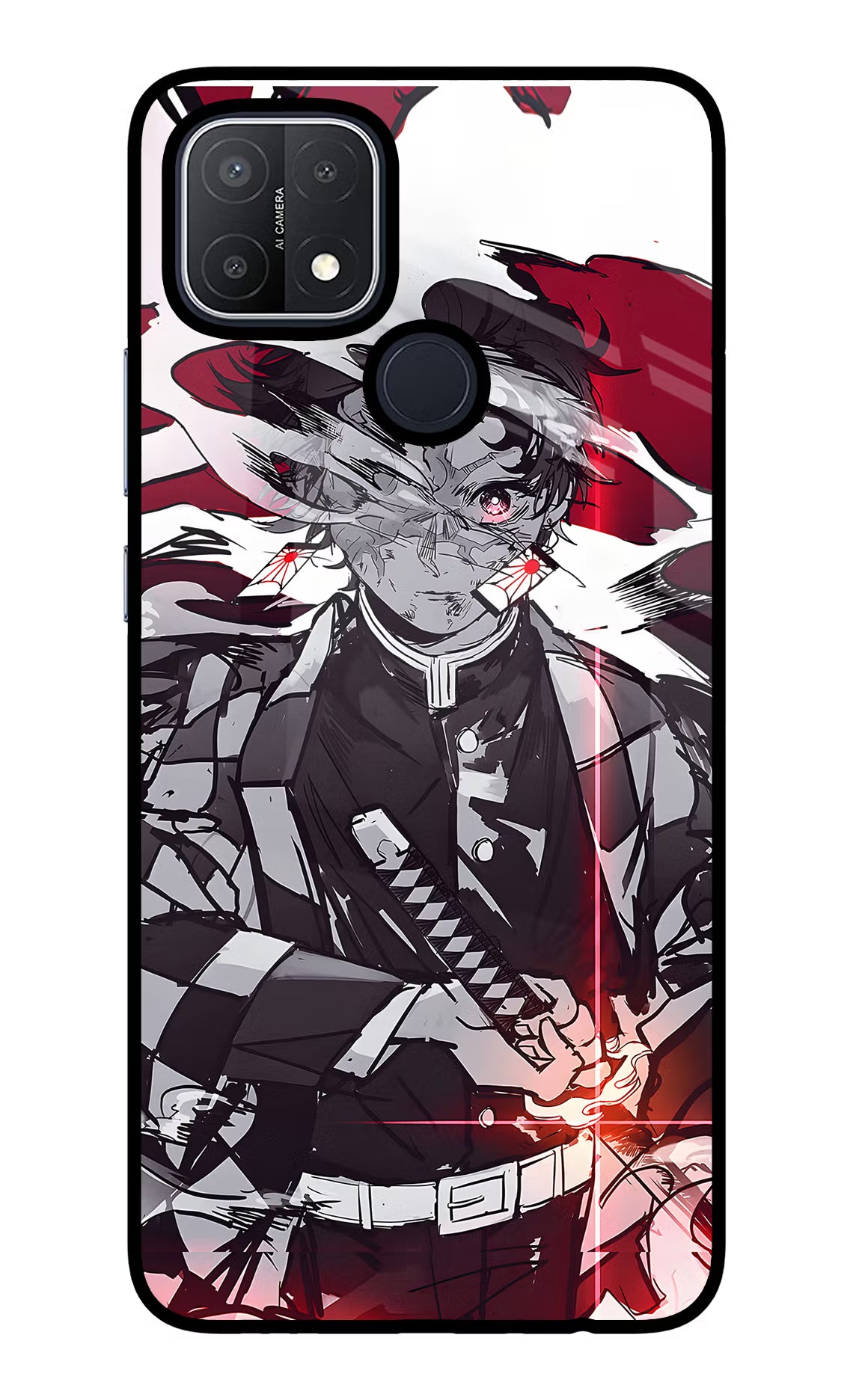 Demon Slayer Oppo A15/A15s Glass Case Back Cover by Casekaro