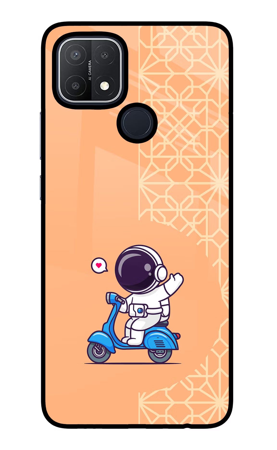 Cute Astronaut Riding Oppo A15/A15s Glass Case