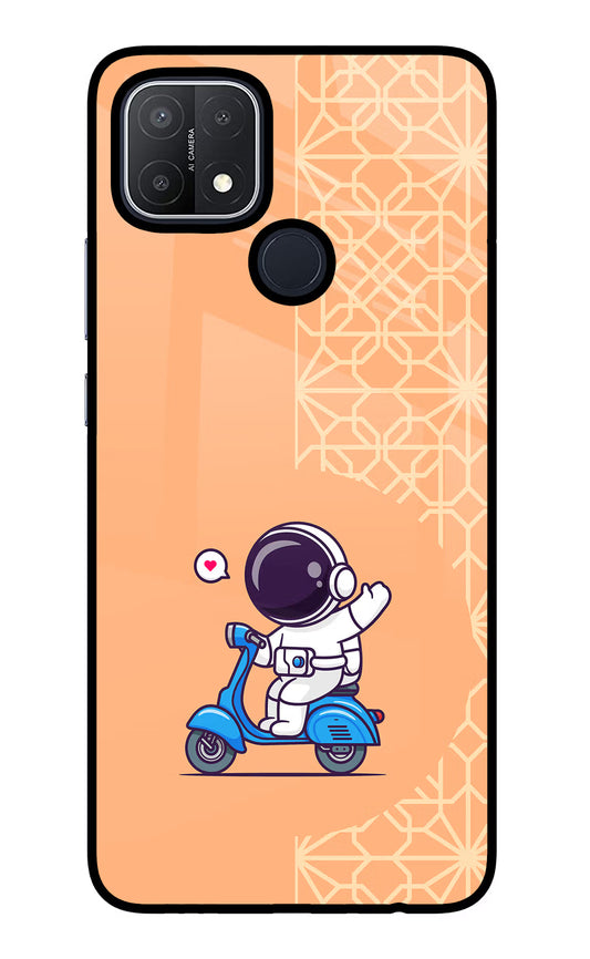 Cute Astronaut Riding Oppo A15/A15s Glass Case