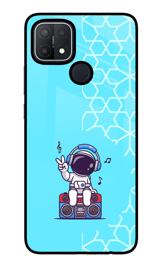 Cute Astronaut Chilling Oppo A15/A15s Glass Case