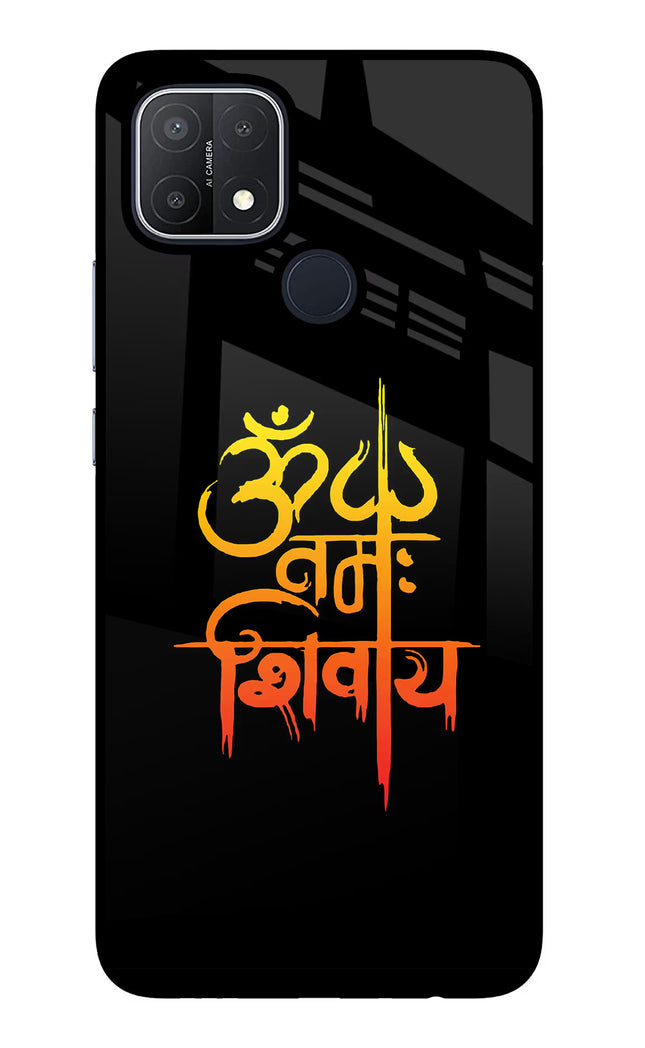 Om Namah Shivay Oppo A15/A15s Glass Case Back Cover by Casekaro