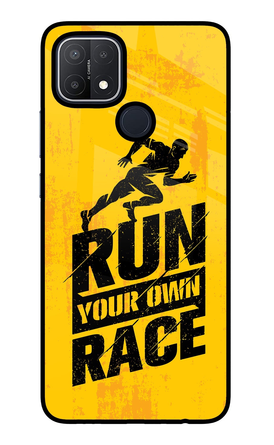 Run Your Own Race Oppo A15/A15s Glass Case