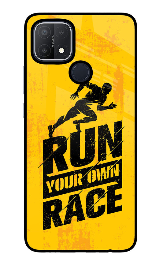 Run Your Own Race Oppo A15/A15s Glass Case