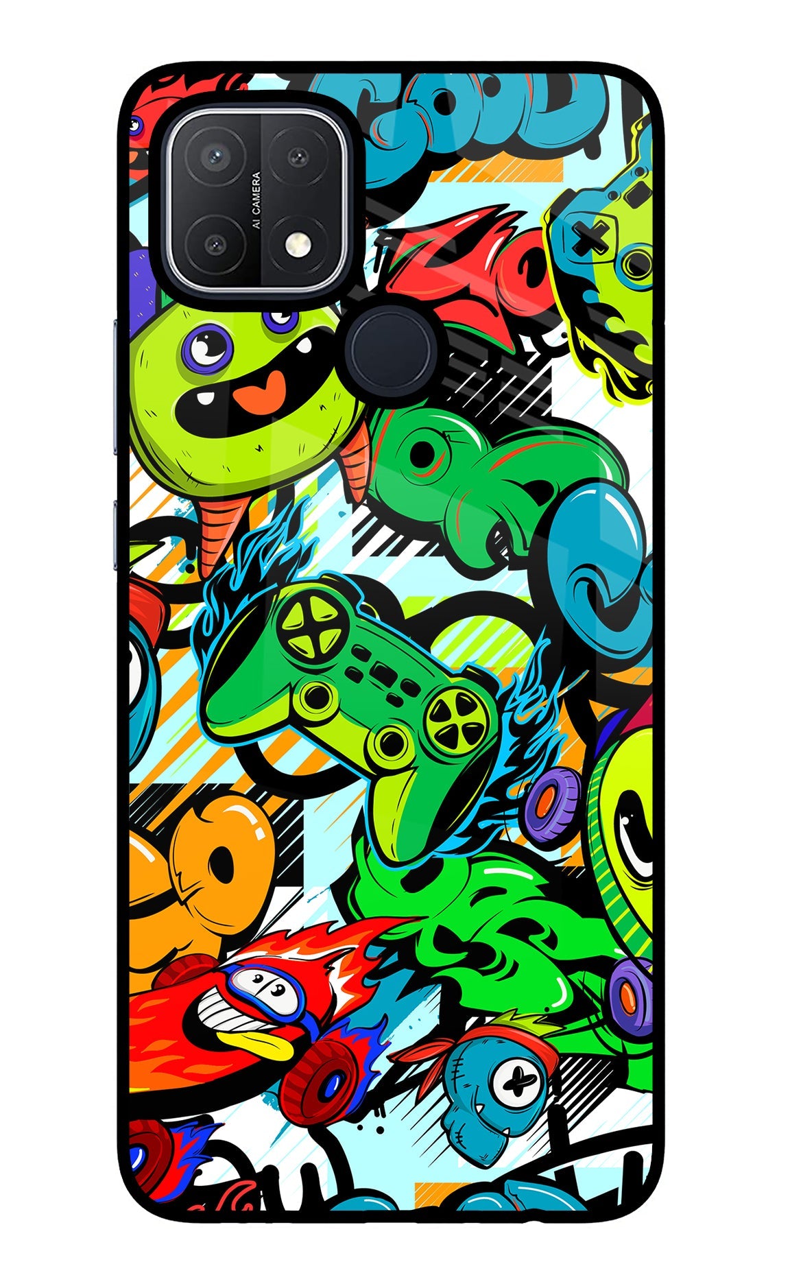 Game Doodle Oppo A15/A15s Glass Case