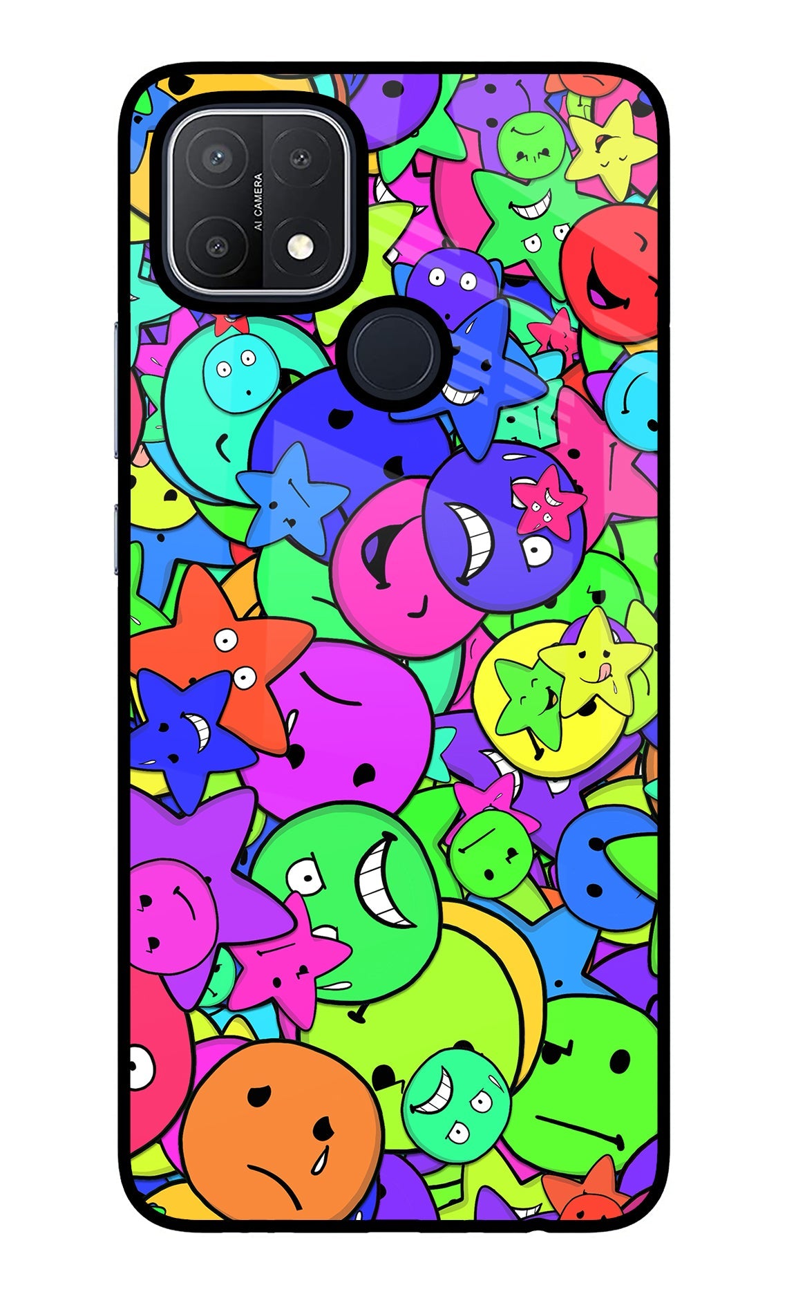 Fun Doodle Oppo A15/A15s Glass Case