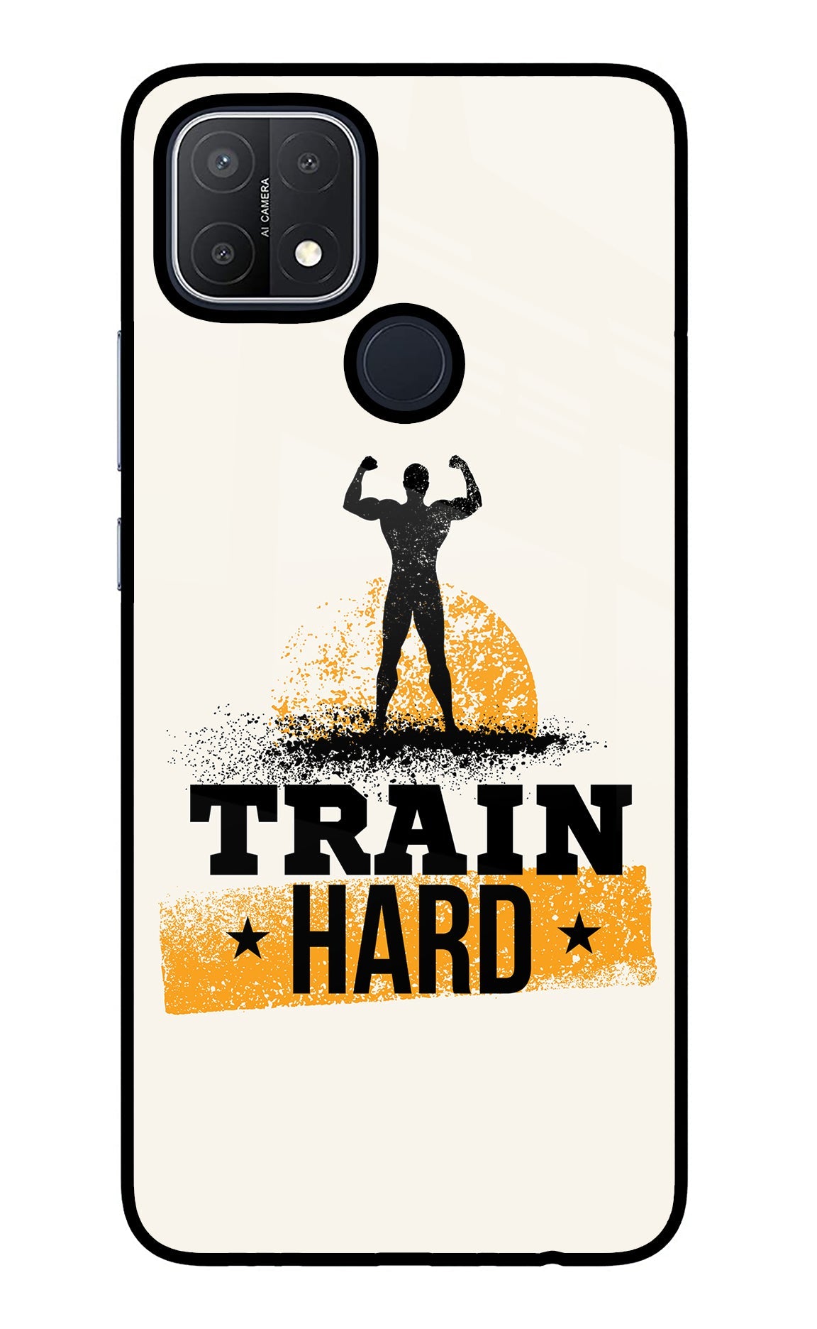 Train Hard Oppo A15/A15s Glass Case